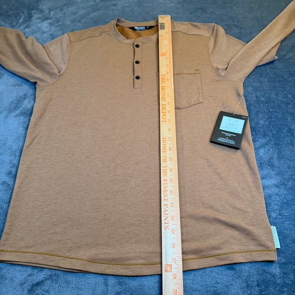 Outdoor Research Long Sleeve Henley Shirt Tan Heather Pocket Mens Medium NWT - Picture 8 of 10